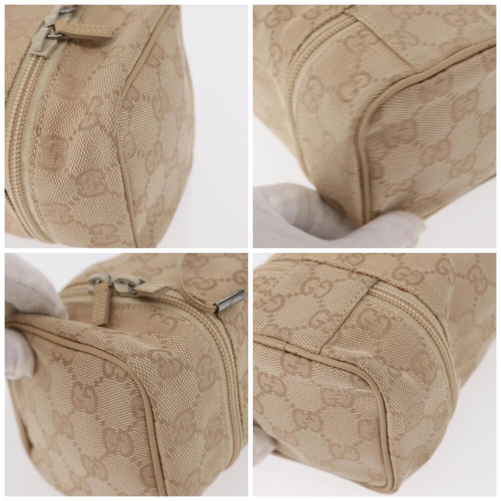 GUCCI GG Canvas Pouch Beige Silver 039 1054 Auth 154448 - Picture 14 of 16